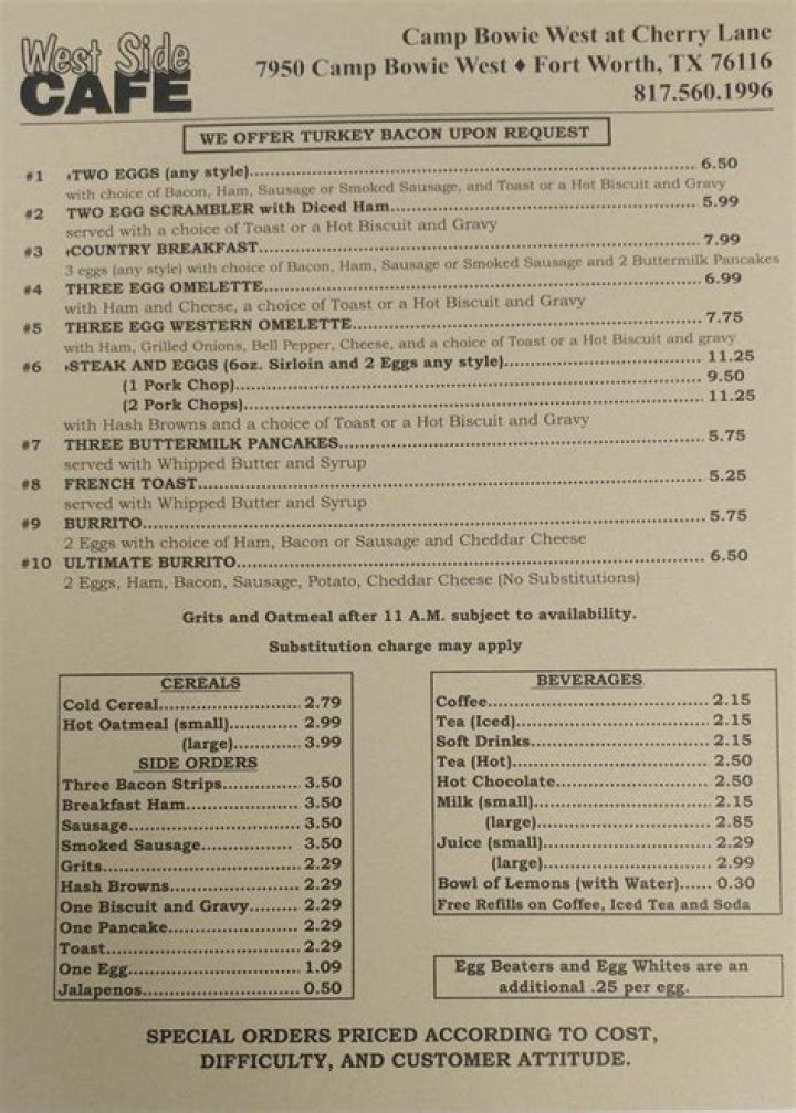 Westide Cafe Menu Fort Worth: A Comprehensive Guide to Your Next Dining Experience